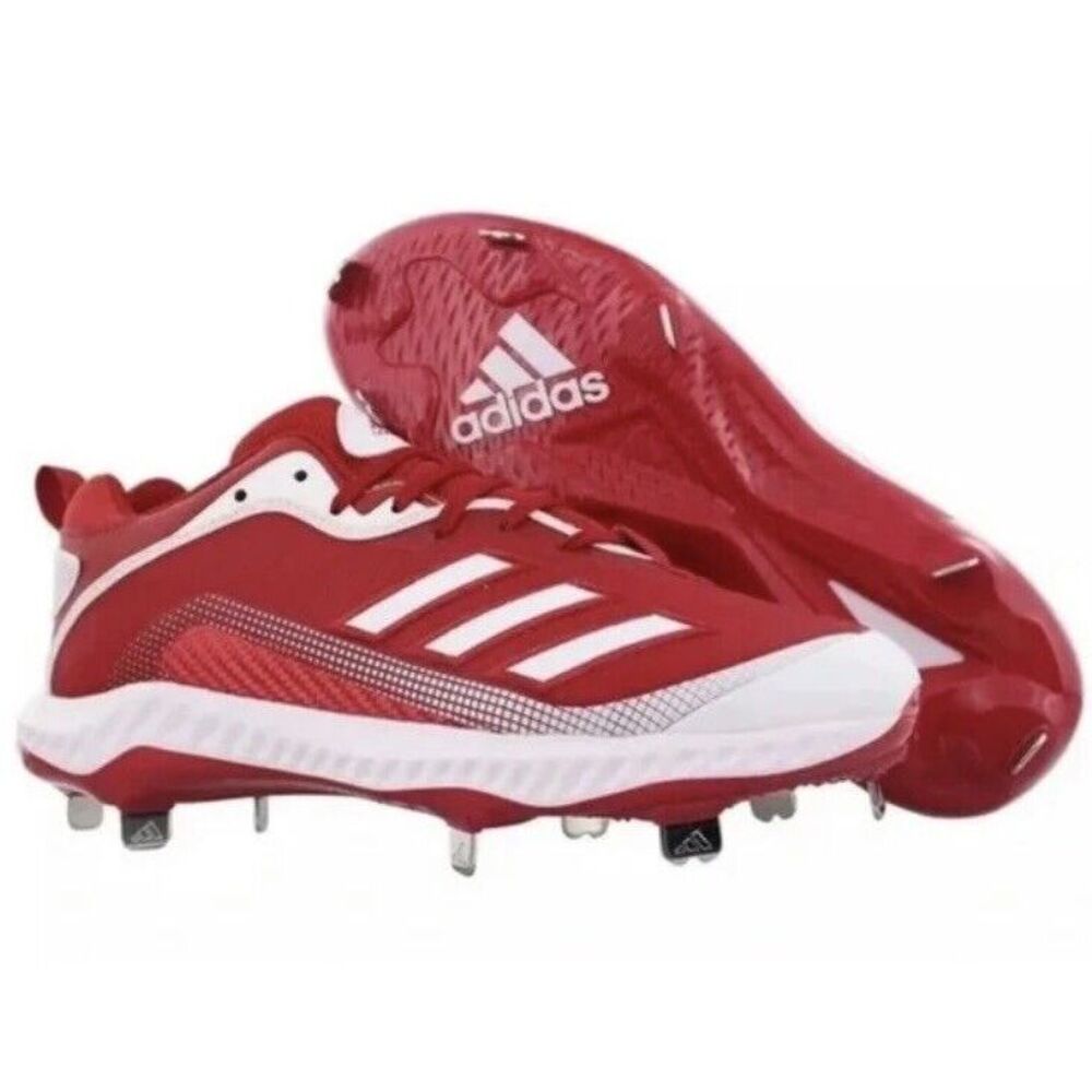 Men's Adidas Icon 6 Bounce Baseball Cleats, Red/White, Size 15, FV9354